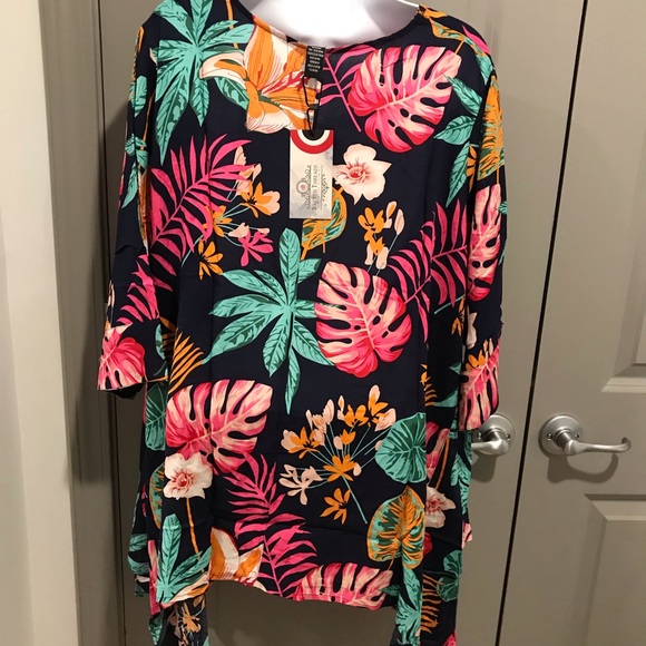 Poncho Style Sacred Threads Blouse.  220116.  CL/GR - Picture 3 of 3